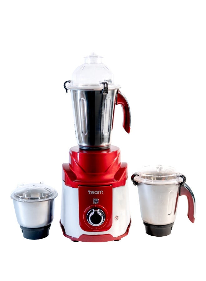 تيم TEAM 1200W Mixer Grinder with 3 Stainless Steel Jars | Heavy Duty Copper Motor | 3-Speed Control | ABS Body - Image 1